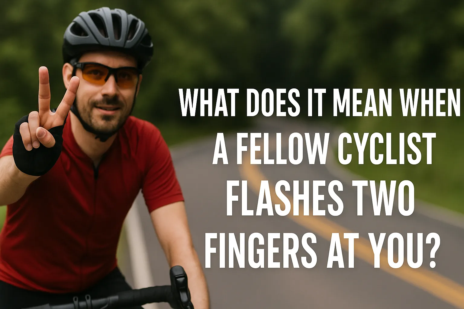 Does a cyclist show you two fingers?