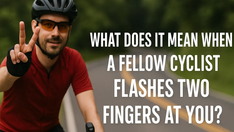Does a cyclist show you two fingers?