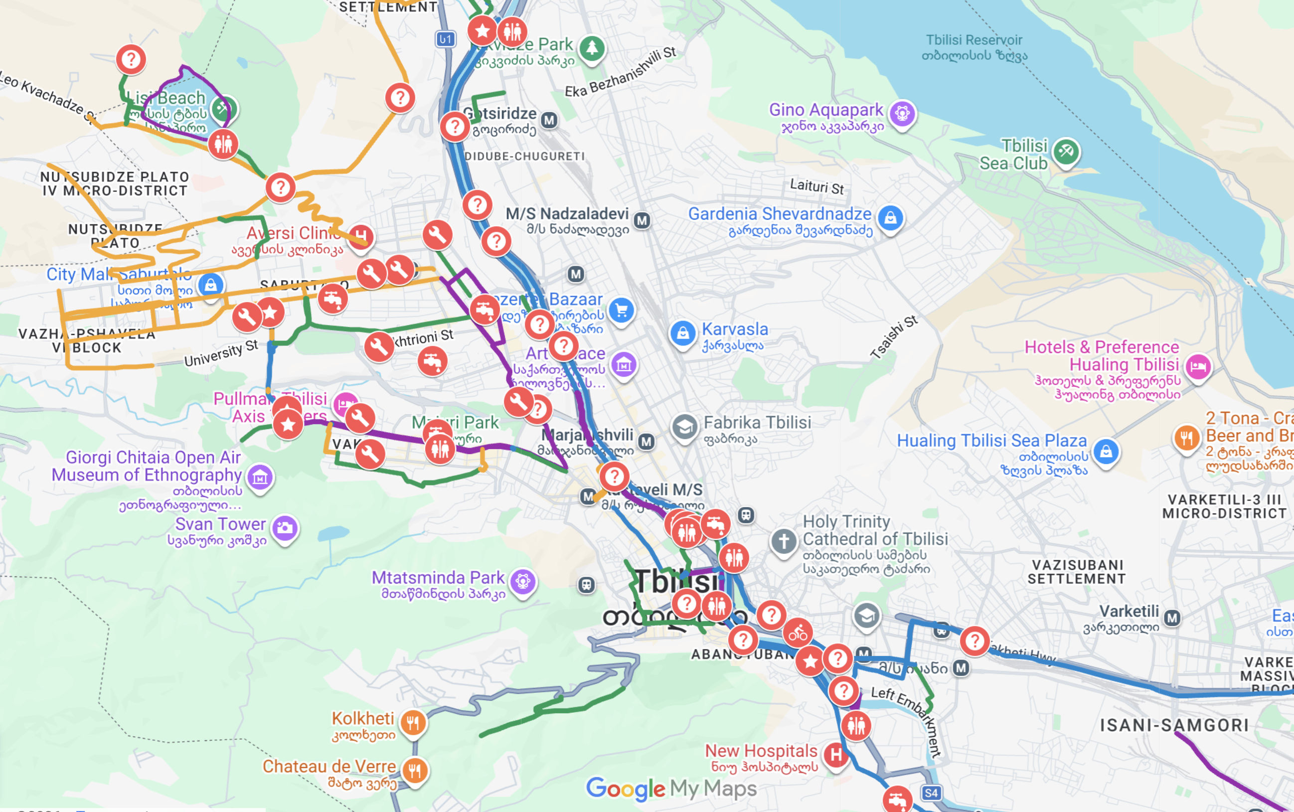 Safe Cycling in Tbilisi map