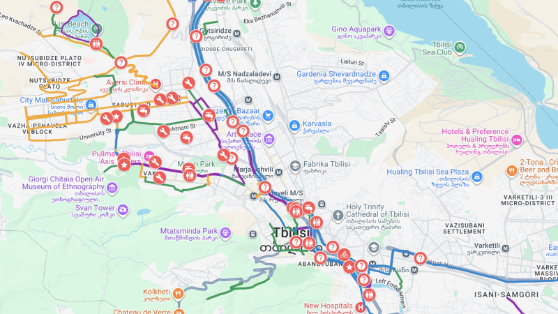 Safe Cycling თბილისის რუკაზე